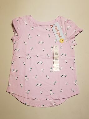Cat & Jack Light Purple Floral Short Sleeve Tee
